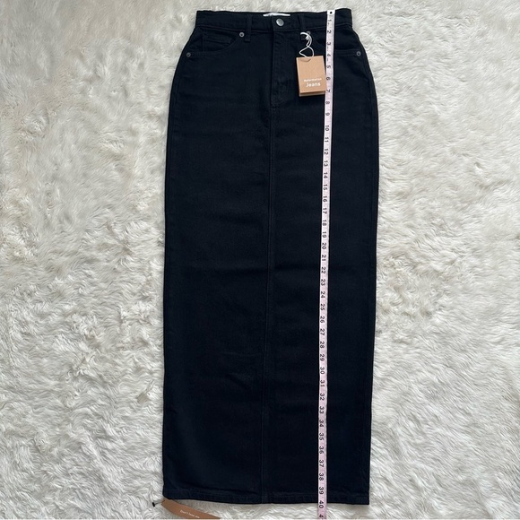Reformation Daria Ultra High Rise Denim Maxi Skirt Nidri Wash Black 26 NWT New - Picture 12 of 12